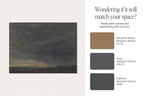 Gilded Horizon - Muted Blue Landscape Unframed Print