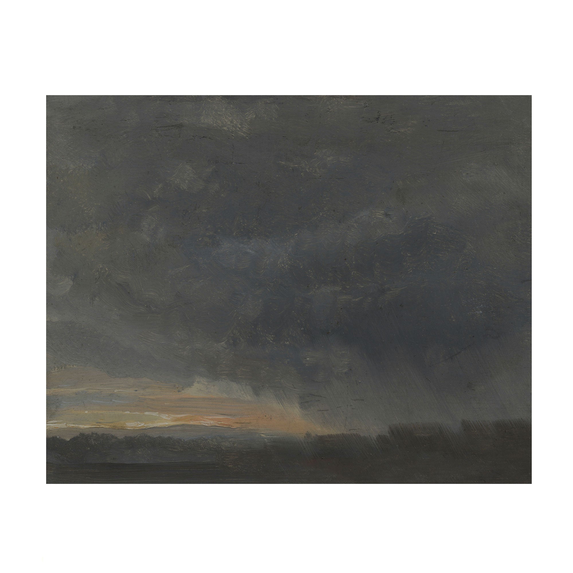 Gilded Horizon - Muted Blue Landscape Unframed Print