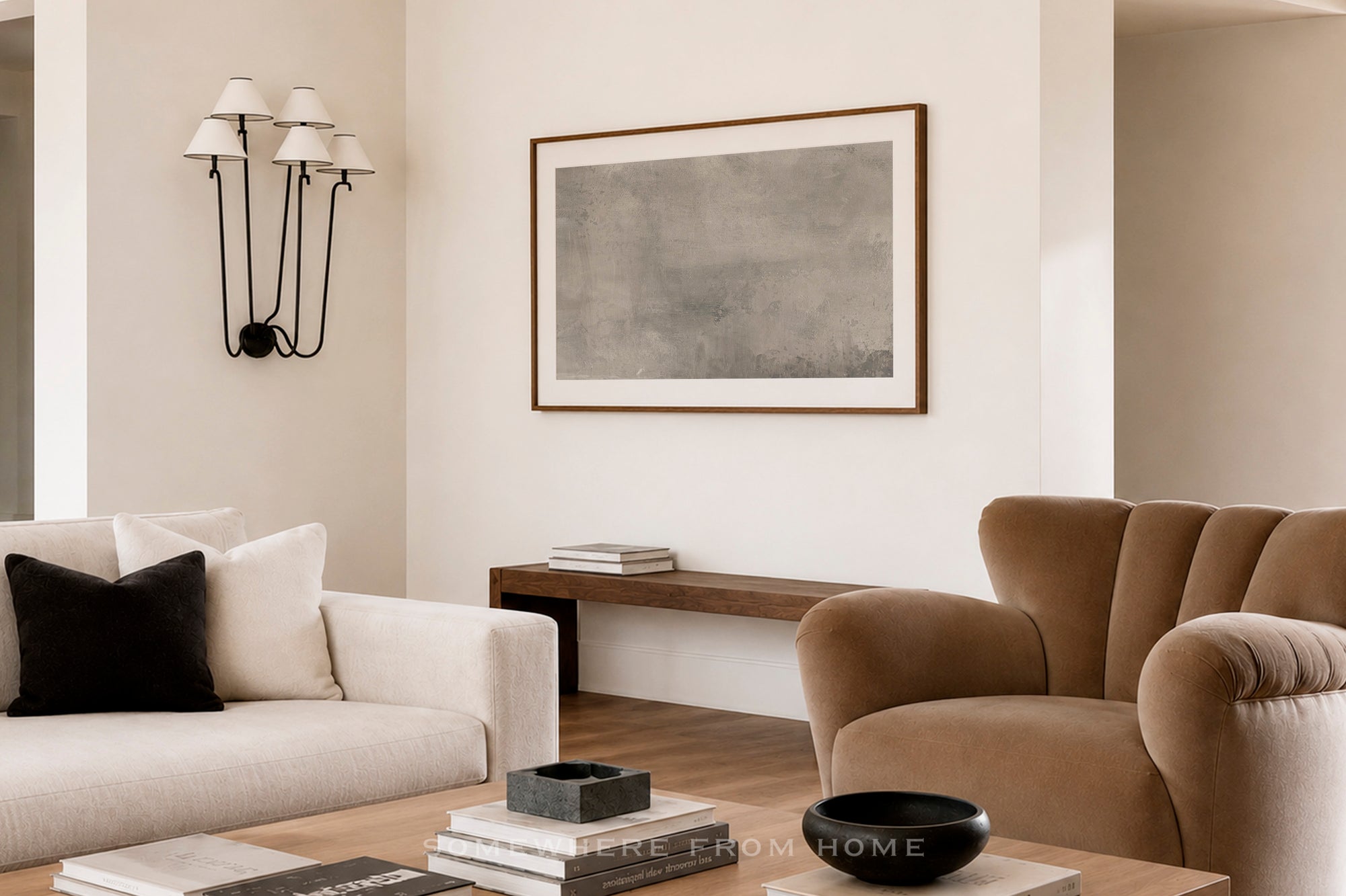 Earthen Quiet – Warm Neutral Textured Abstract Unframed Print