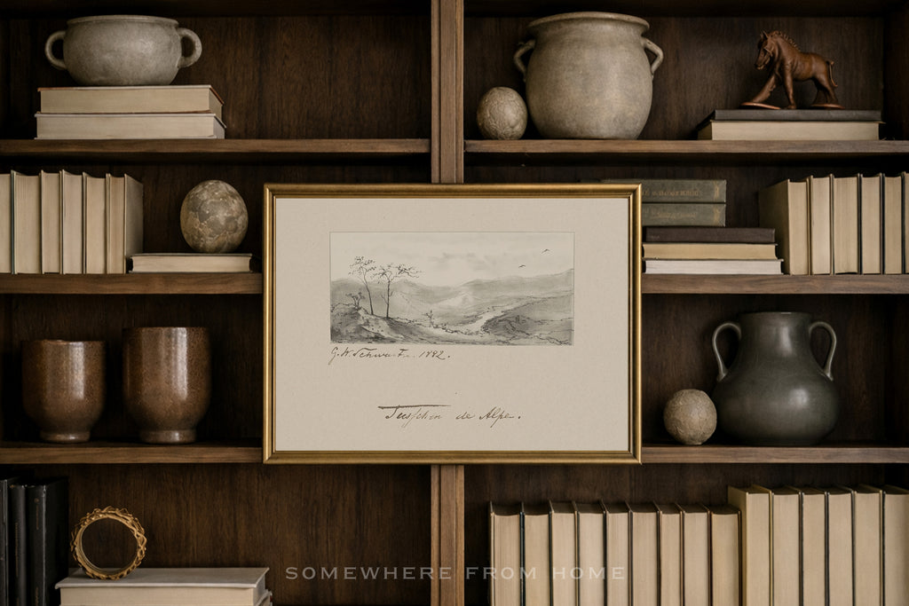 Terrain Study 2- Vintage Landscape Sketch