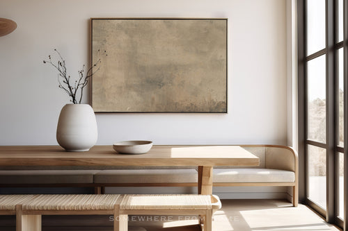 Earthen Quiet – Warm Neutral Textured Abstract