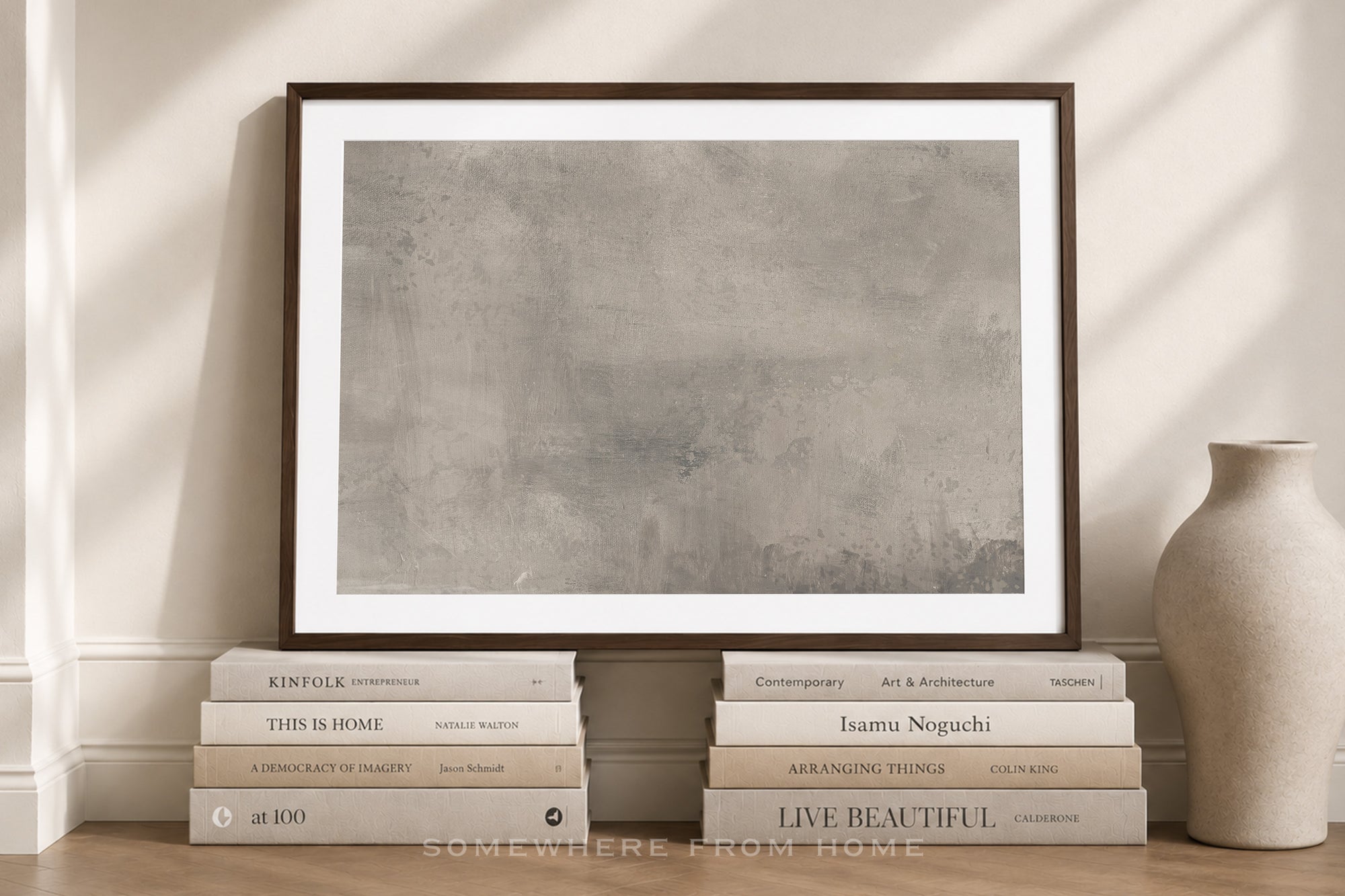 Earthen Quiet – Warm Neutral Textured Abstract Unframed Print