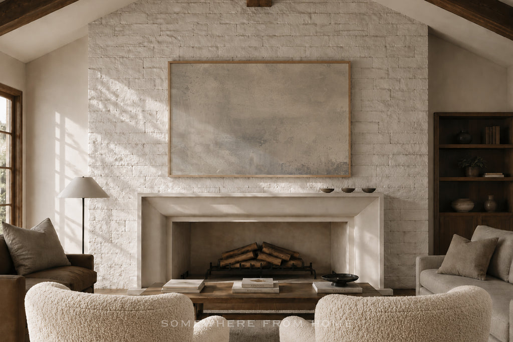 Earthen Quiet – Warm Neutral Textured Abstract Unframed Print