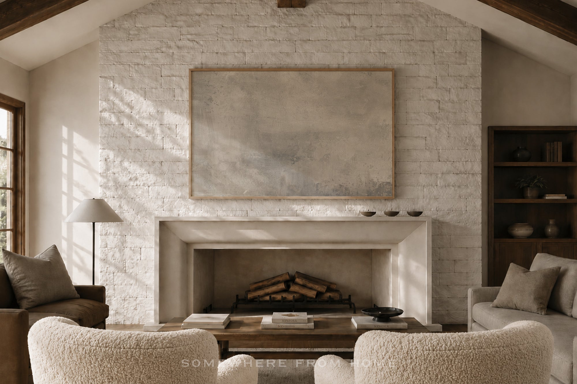 Earthen Quiet – Warm Neutral Textured Abstract Unframed Print