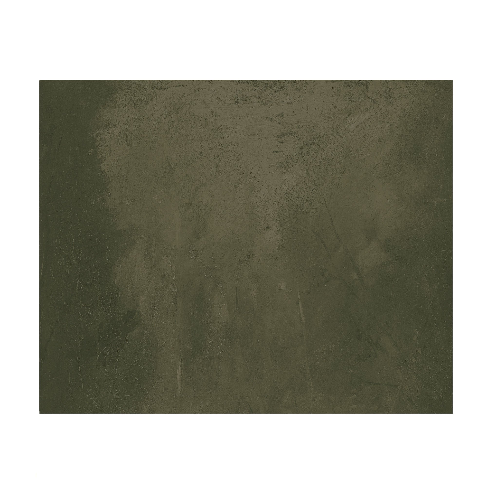 Dark olive green painting, shown against a plain white background.