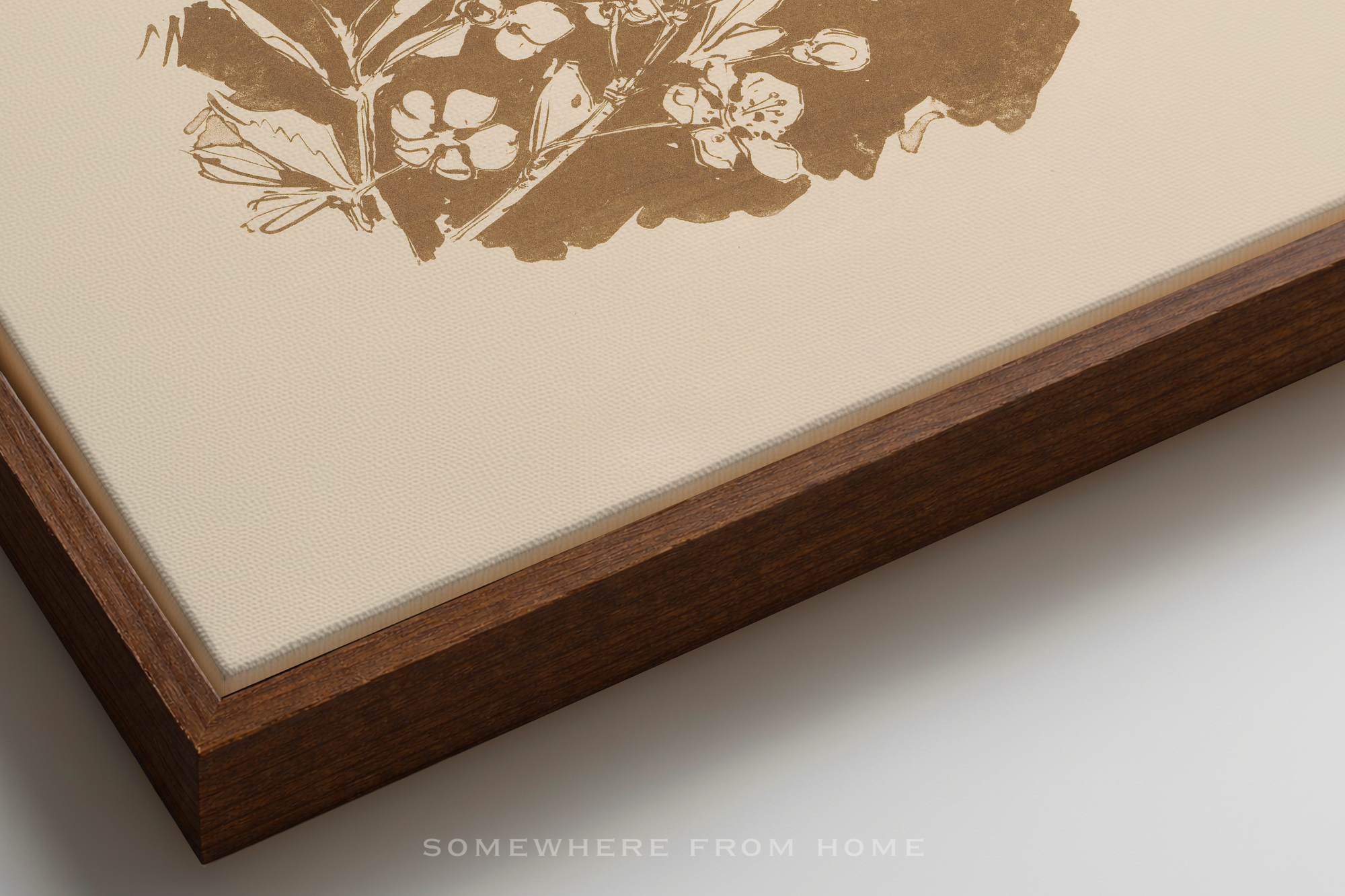 Umber Botanical Study – Vintage Floral Silhouette