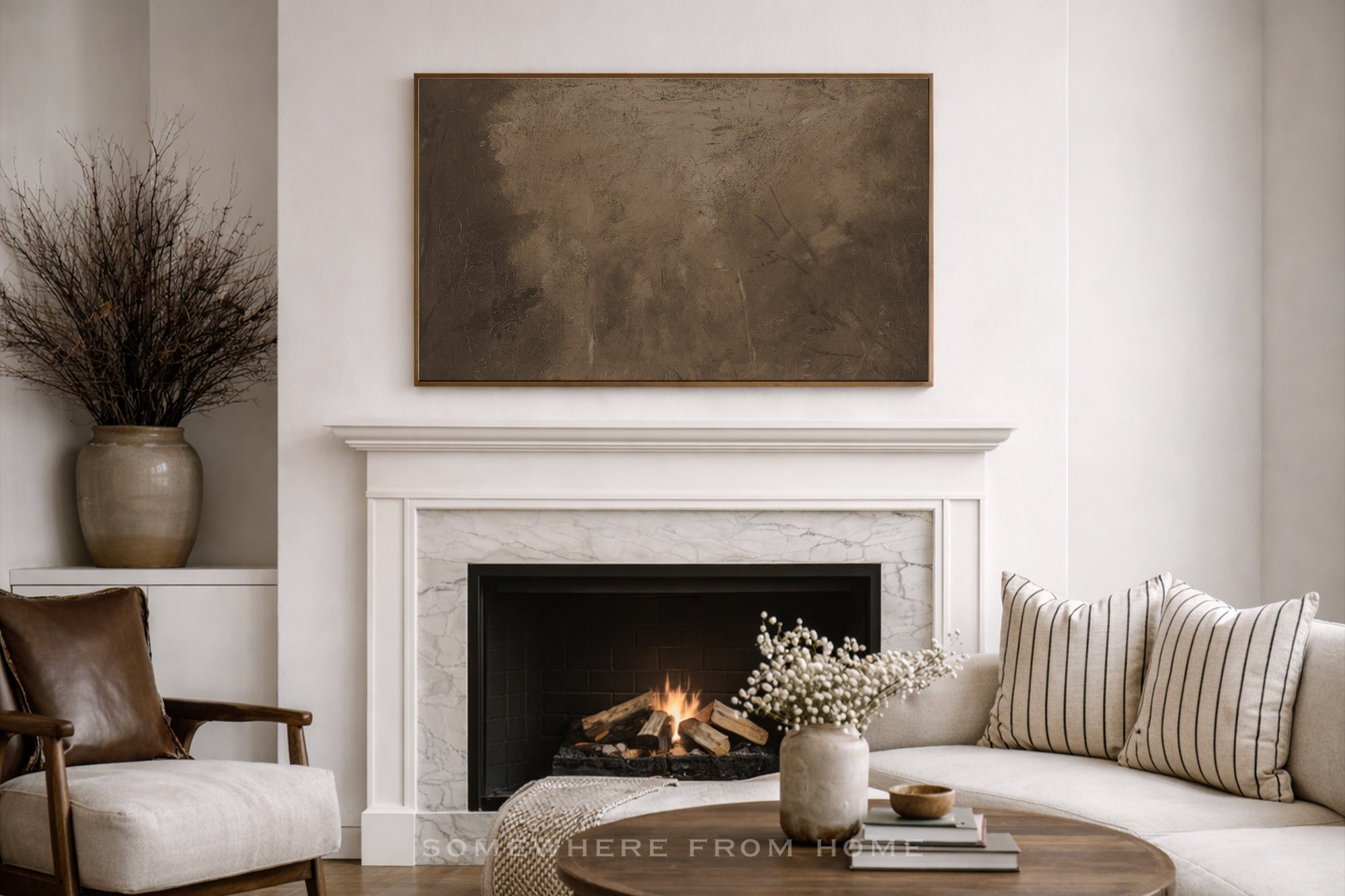 Umber Dusk - Moody Brown Abstract