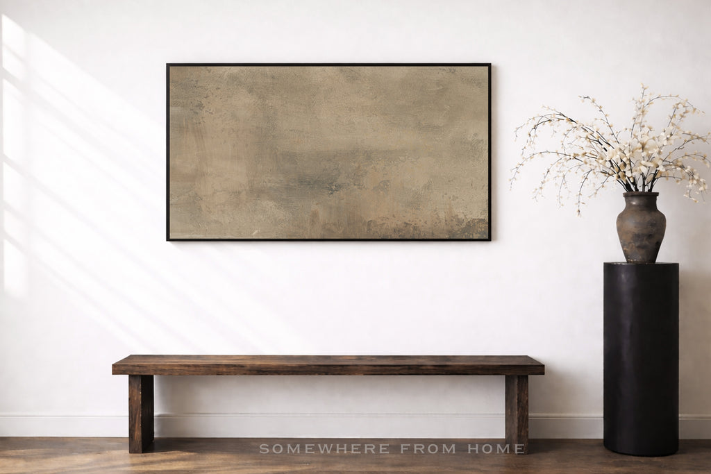 Earthen Quiet – Warm Neutral Textured Abstract