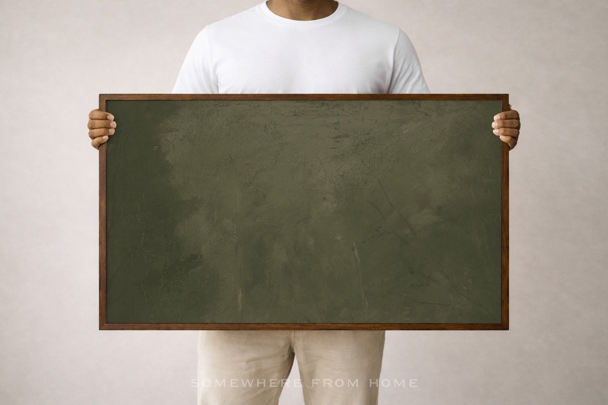 Olive Veil - Moody Green Abstract