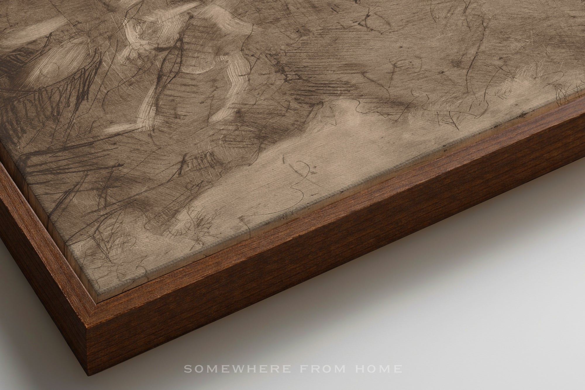 Sepia Reverie - Vintage Sepia Abstract Sketch Art Print