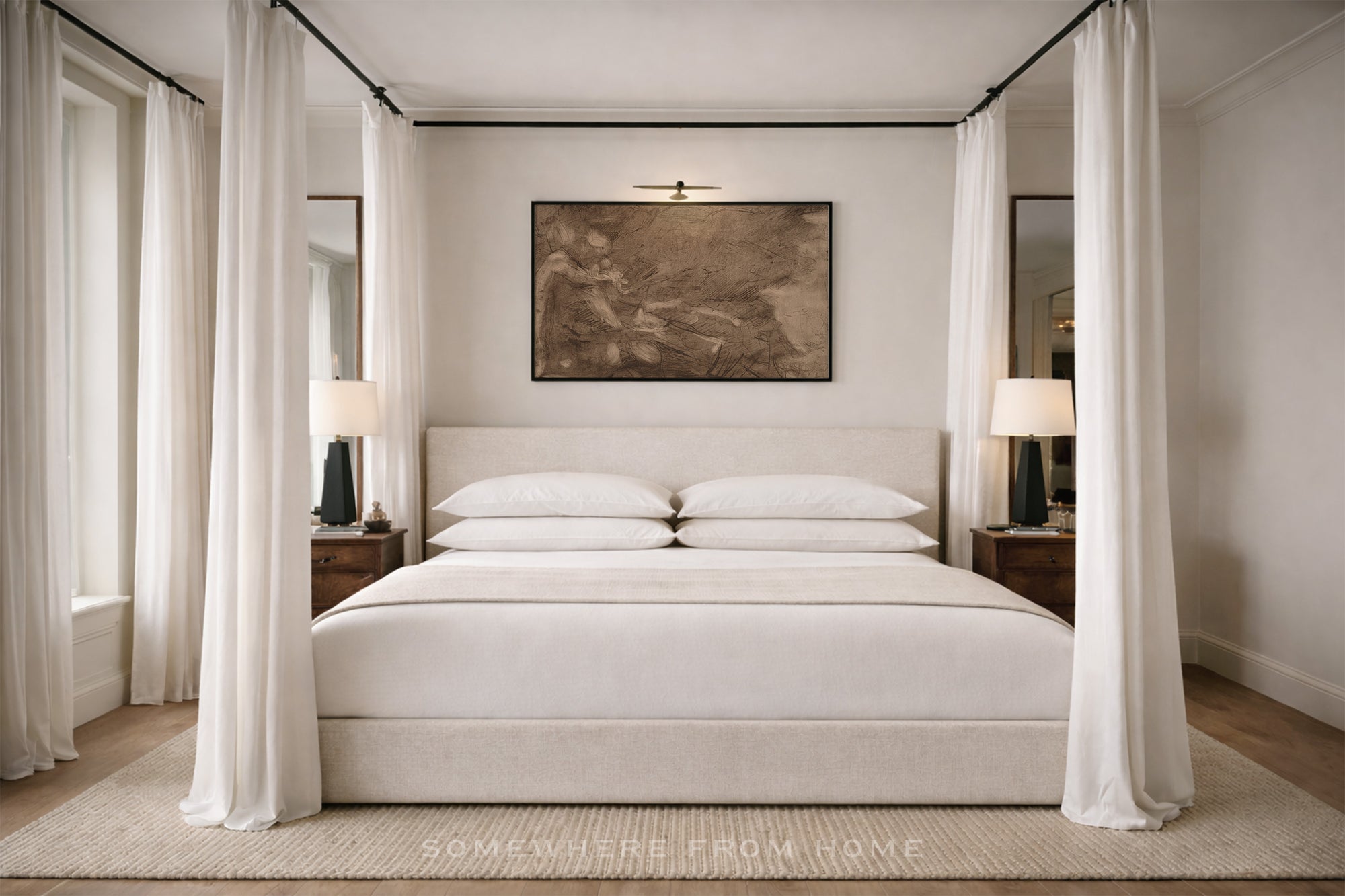 Sepia Reverie - Vintage Sepia Abstract Sketch Art Print