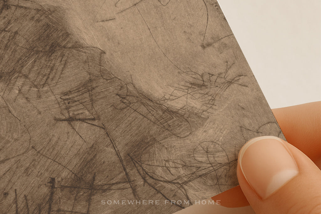 Sepia Reverie - Vintage Sepia Abstract Sketch Art Print