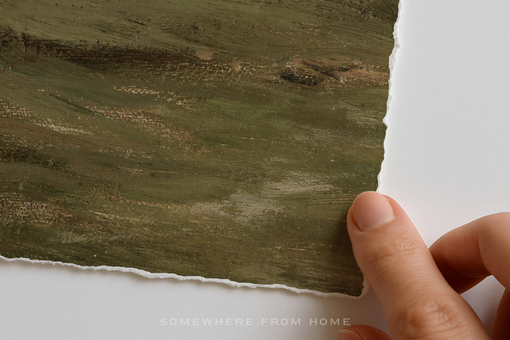 serene coastal seascape wall art print with torn edges
