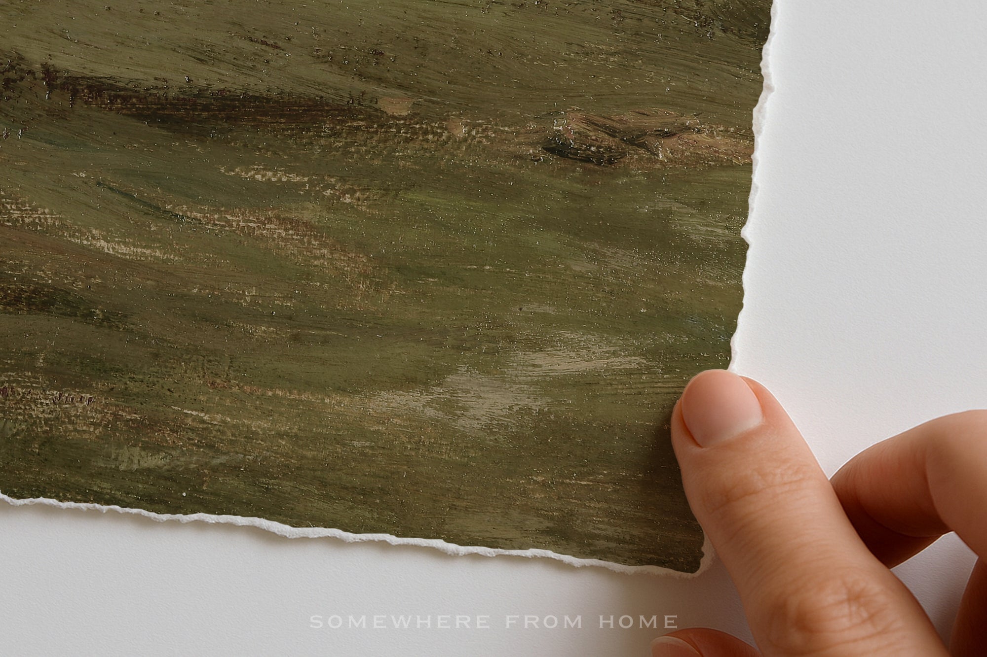 serene coastal seascape wall art print with torn edges
