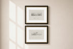 Terrain Study Set of 2 - Vintage Landscape Sketch
