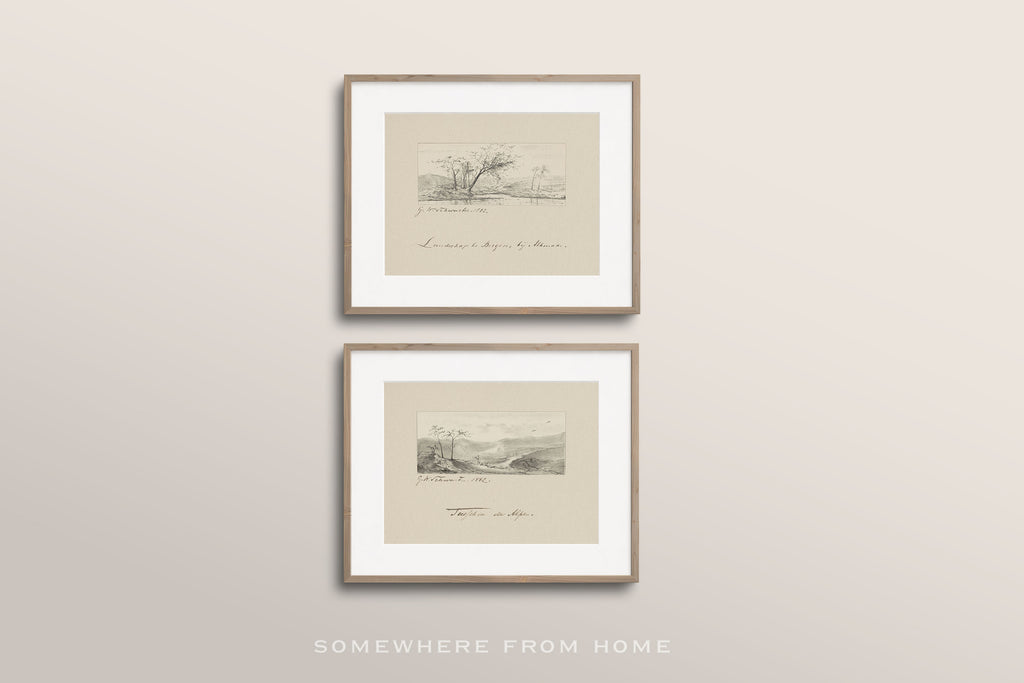 Terrain Study 2- Vintage Landscape Sketch