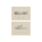 Terrain Study Set of 2 - Vintage Landscape Sketch