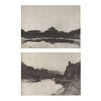 Ridge Study Set of 2 - Vintage Landscape Drawing