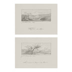 Terrain Study Set of 2 - Vintage Landscape Sketch