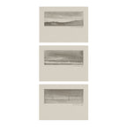 Quiet Horizon Set of 3 - Vintage Landscape Sketch