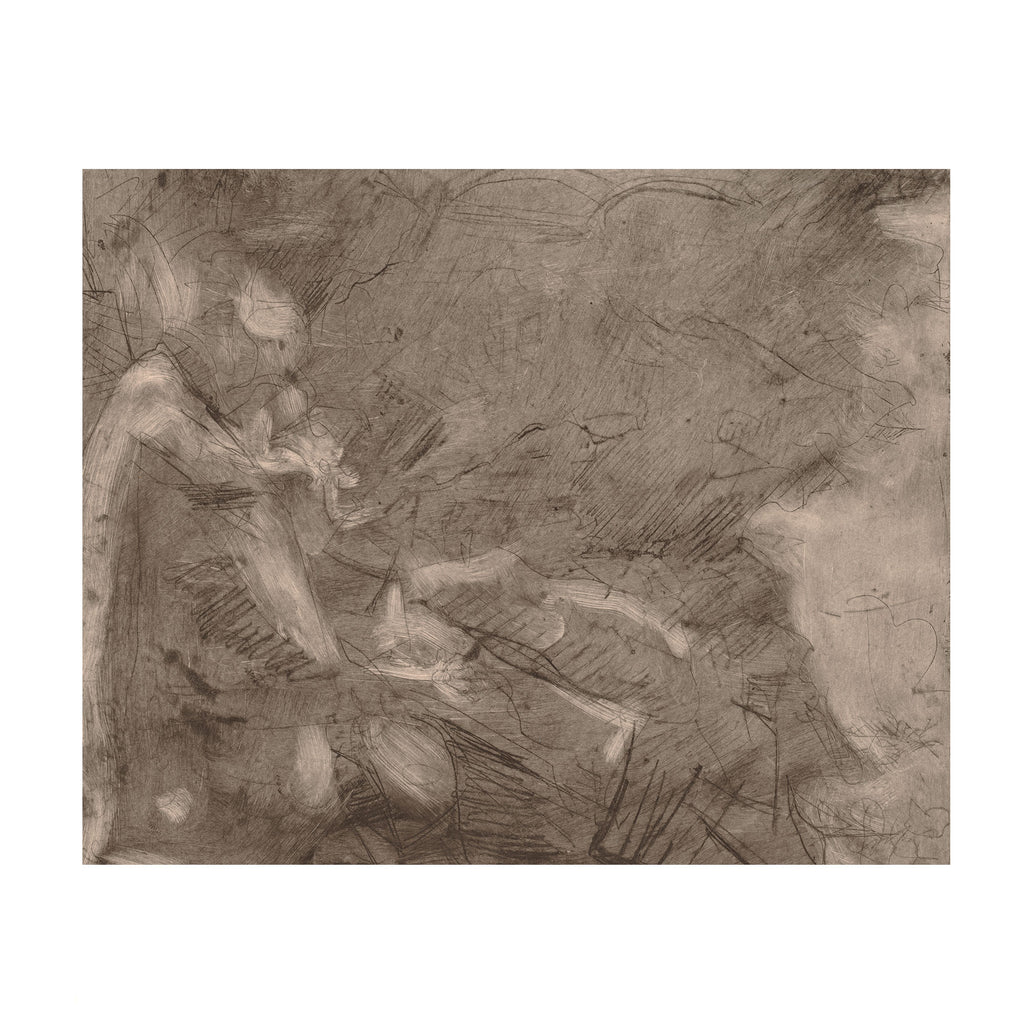 Sepia Reverie - Vintage Sepia Abstract Sketch Unframed Print