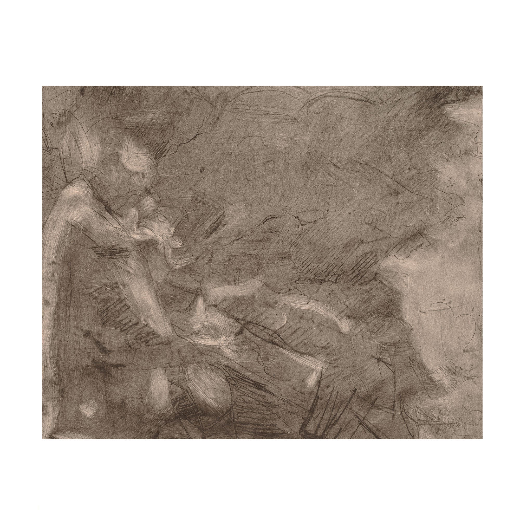 Sepia Reverie - Vintage Sepia Abstract Sketch Unframed Print
