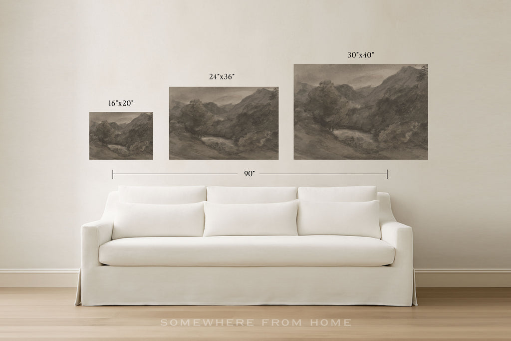 Valley in Sepia - Warm Neutral Hillside